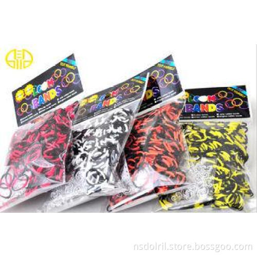 Crazy Funny elastic Loop rainbow loom rubber band bracelet